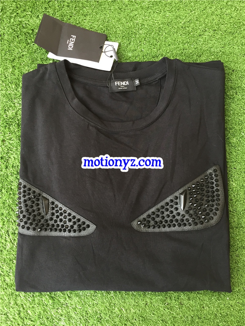 Fendi Black Tshirt With Black Pattern